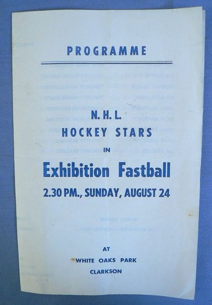 PGM 1960s NHL Stars Fastball Exhibition